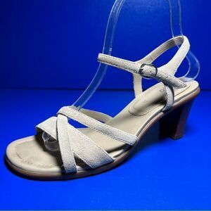 ECCO Womens Heeled Suede Beige Sandals EU37/US7